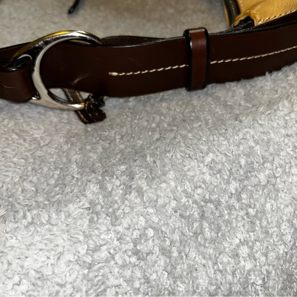 Dooney & Bourke Yellow and Brown Hobo Bag - Picture 5 of 13